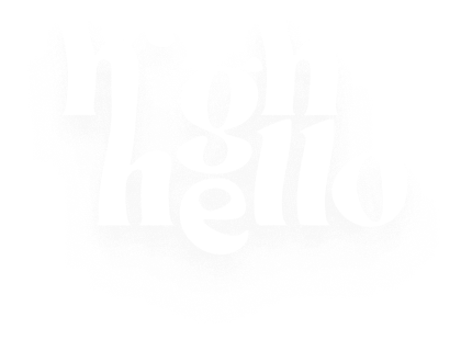 High Hello logo white